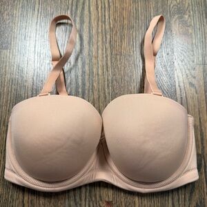 WACOAL Nude Red Carpet Full Figure Strapless Bra size 32DD